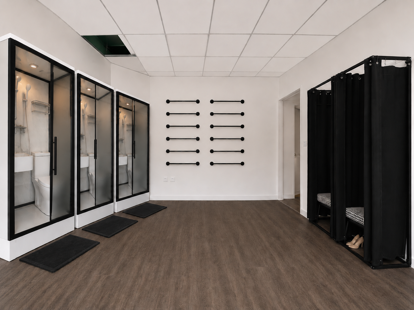 3 salles de bain, 3 WC et 2 cabines de change